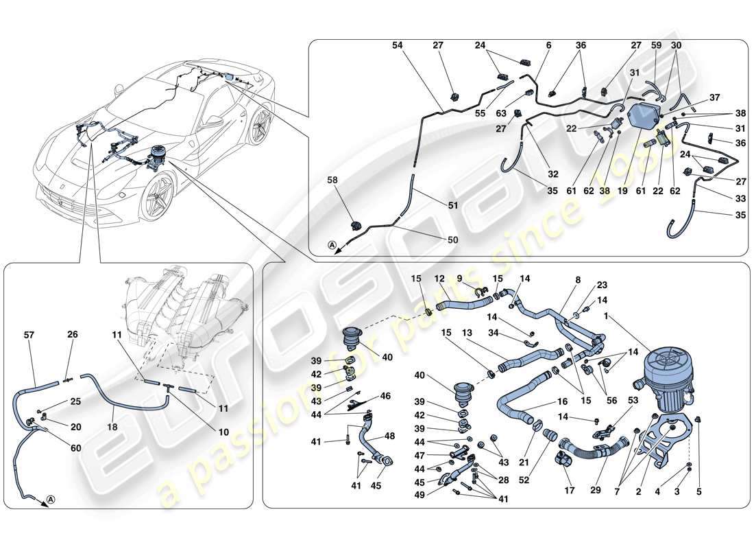 ferrari f12 berlinetta (rhd) secondary air system part diagram