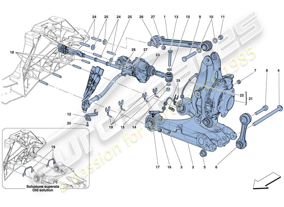 ferrari 812 superfast (europe) rear suspension - arms part diagram