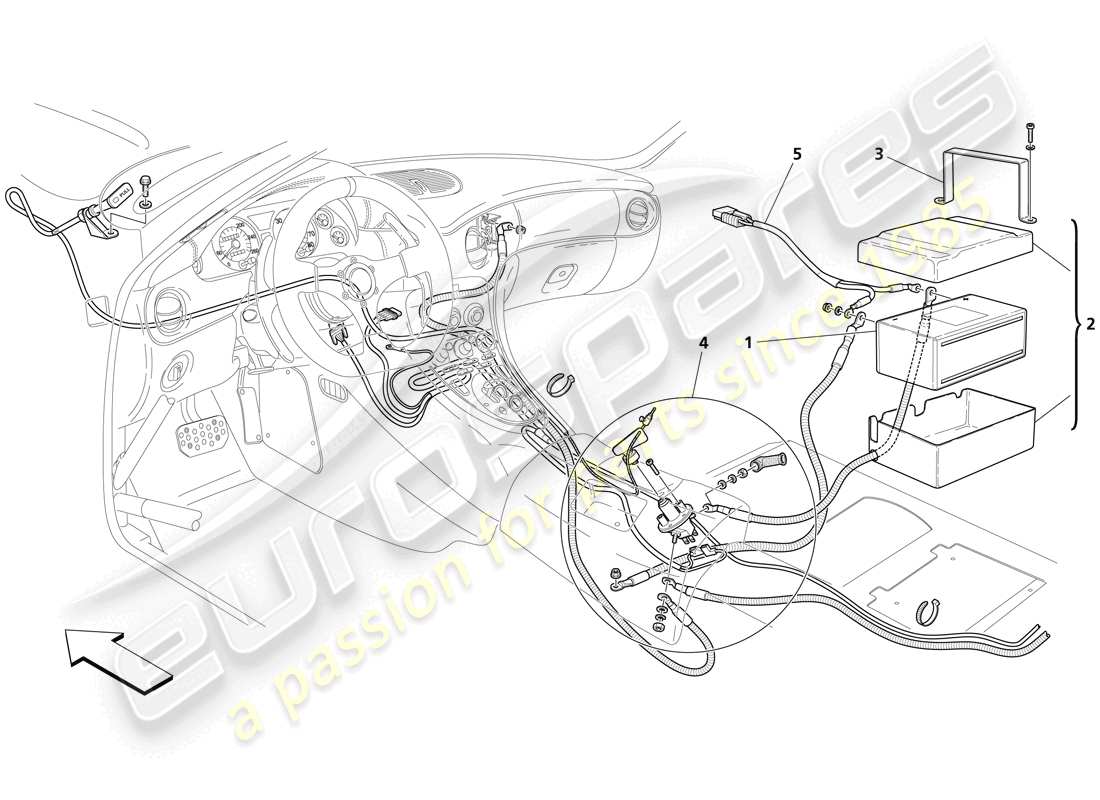 maserati trofeo battery part diagram