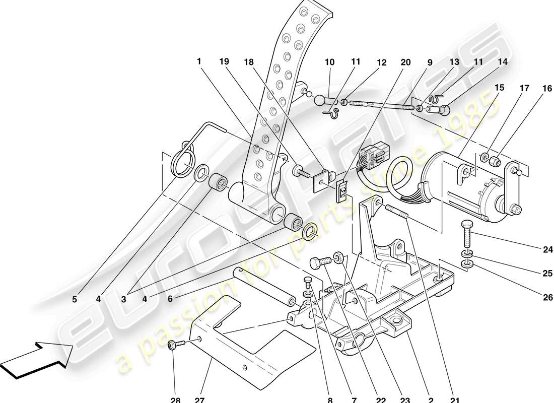 ferrari f430 coupe (rhd) electronic accelerator pedal part diagram