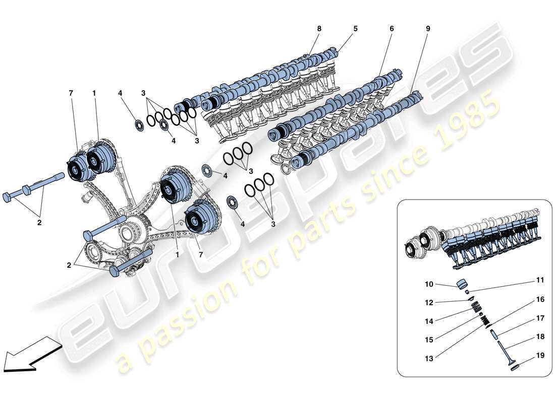 ferrari f12 berlinetta (rhd) timing system - tappets part diagram