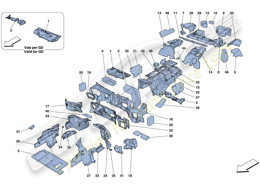 ferrari 812 superfast (europe) insulation part diagram