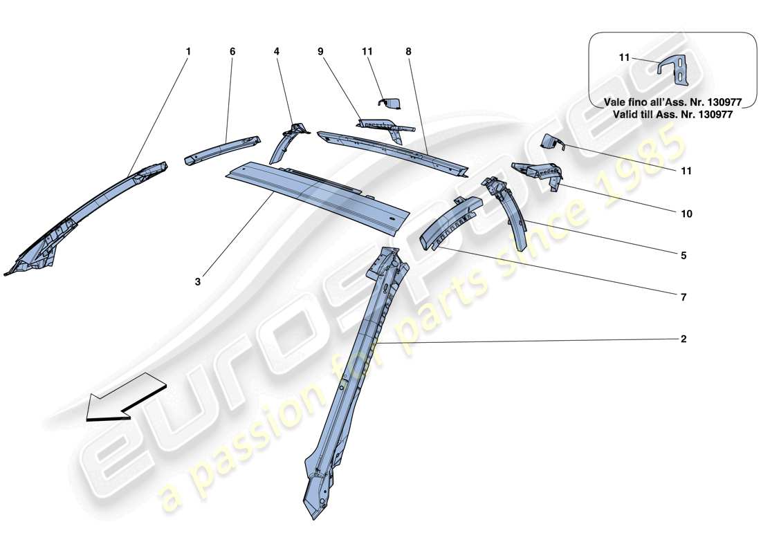 ferrari f12 tdf (rhd) greenhouse part diagram