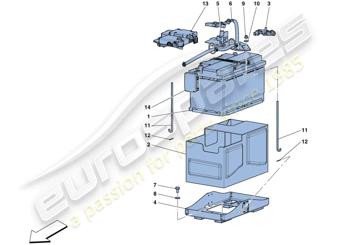 ferrari 812 superfast (rhd) battery part diagram