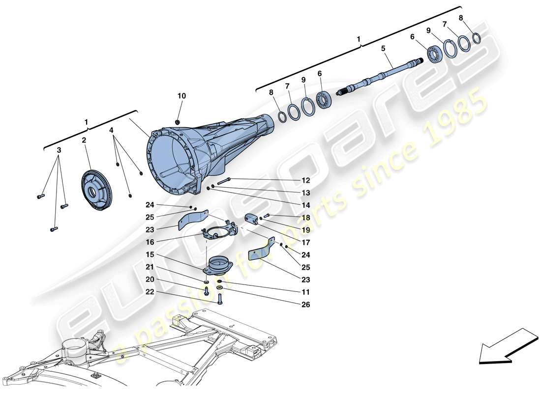 ferrari 812 superfast (europe) transmission housing part diagram