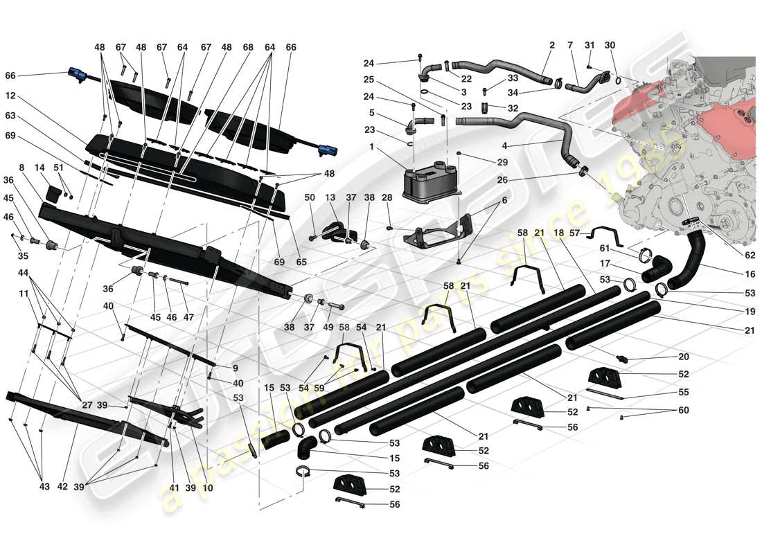 ferrari laferrari (europe) coolin system part diagram