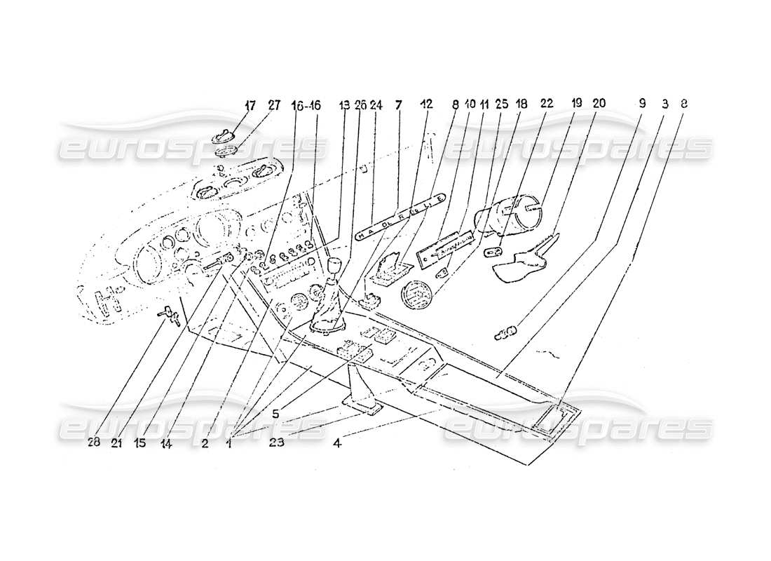 ferrari 365 gt 2+2 (coachwork) interior switches - air vents & trim part diagram