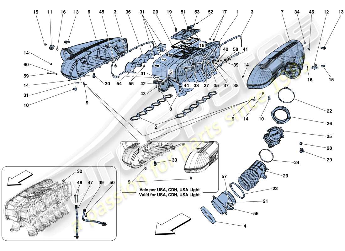 ferrari f12 tdf (usa) intake manifold part diagram