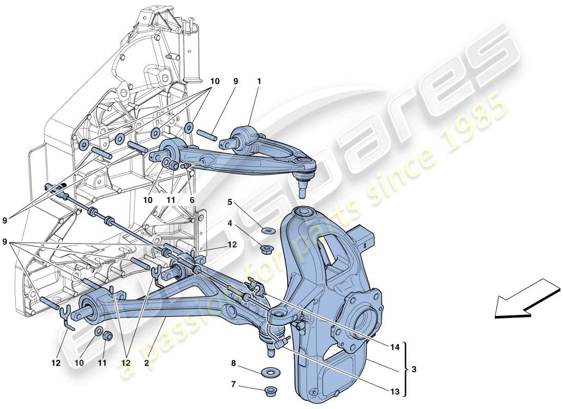 ferrari 458 spider (europe) front suspension - arms part diagram