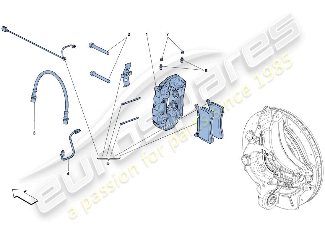 ferrari gtc4 lusso t (rhd) rear brake callipers part diagram