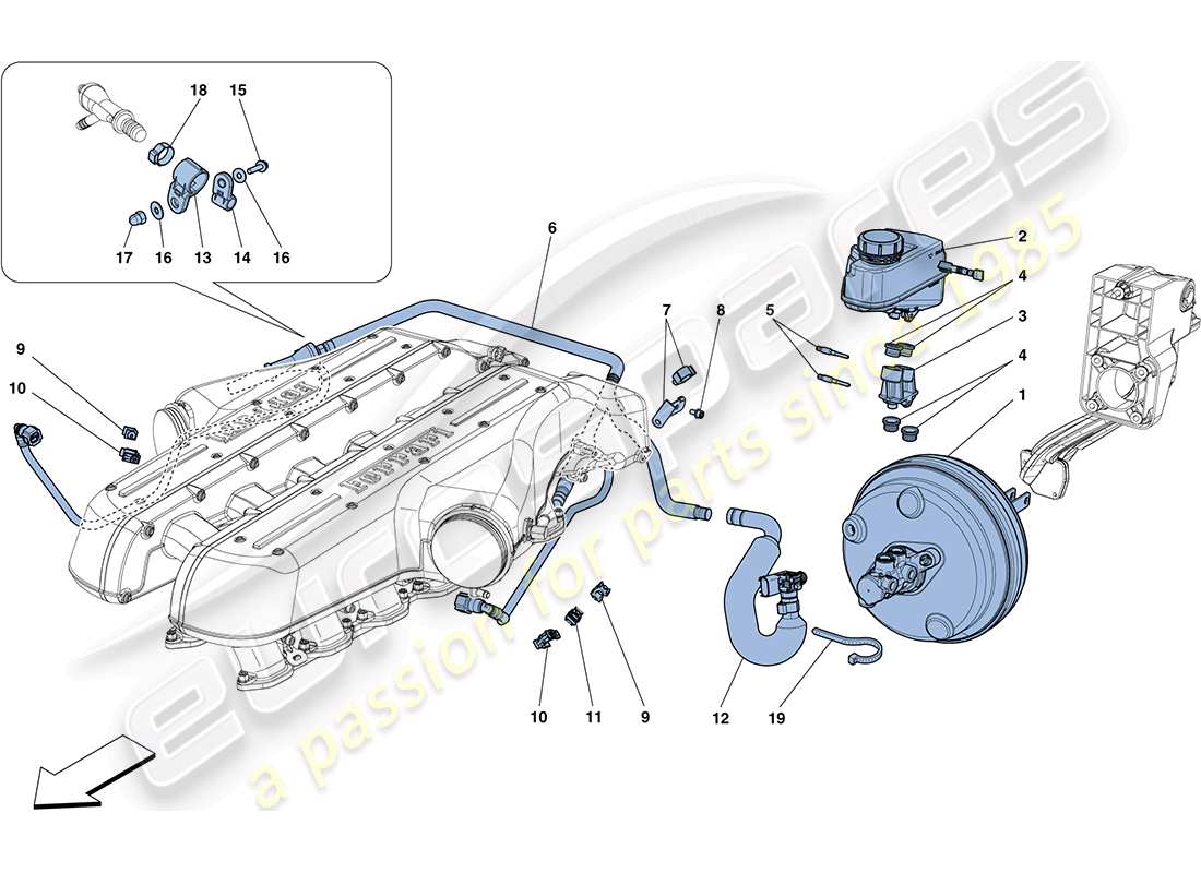 ferrari ff (usa) power steering system part diagram