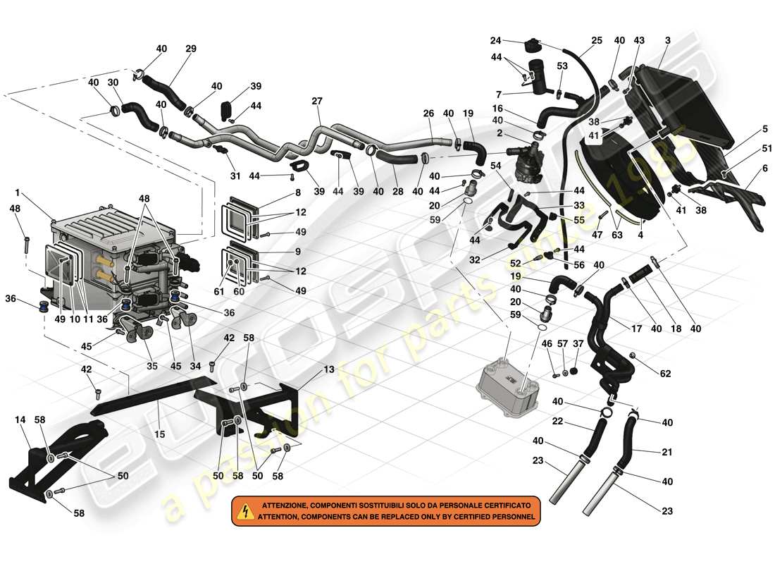 ferrari laferrari (europe) inverter and cooling part diagram