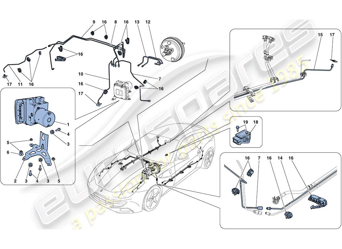 ferrari ff (usa) brake system part diagram