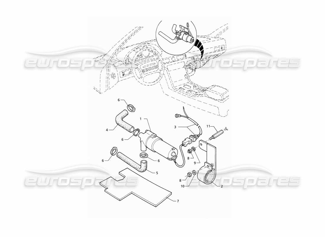 maserati qtp v8 (1998) heating pump part diagram