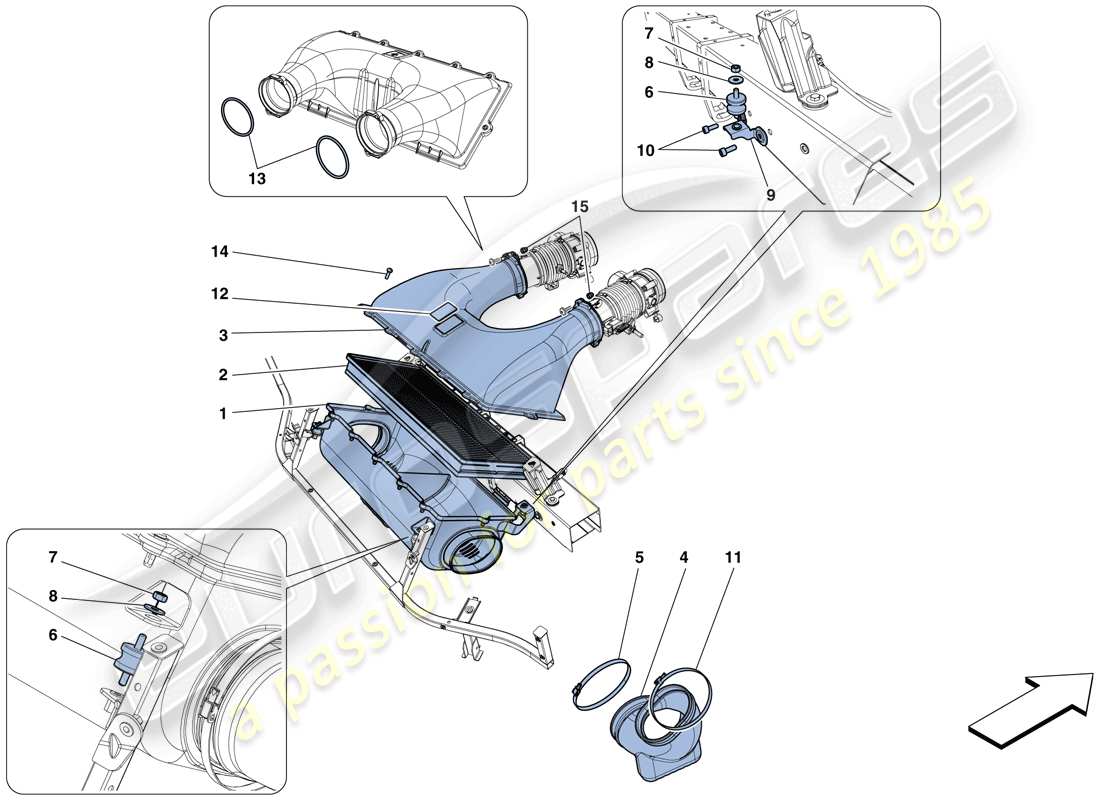 ferrari 458 spider (europe) air intake part diagram