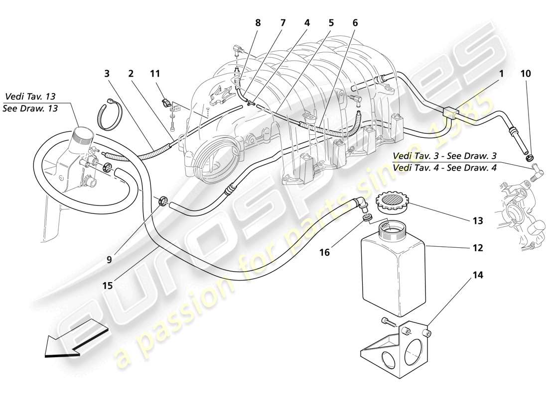 maserati trofeo blow-by system part diagram