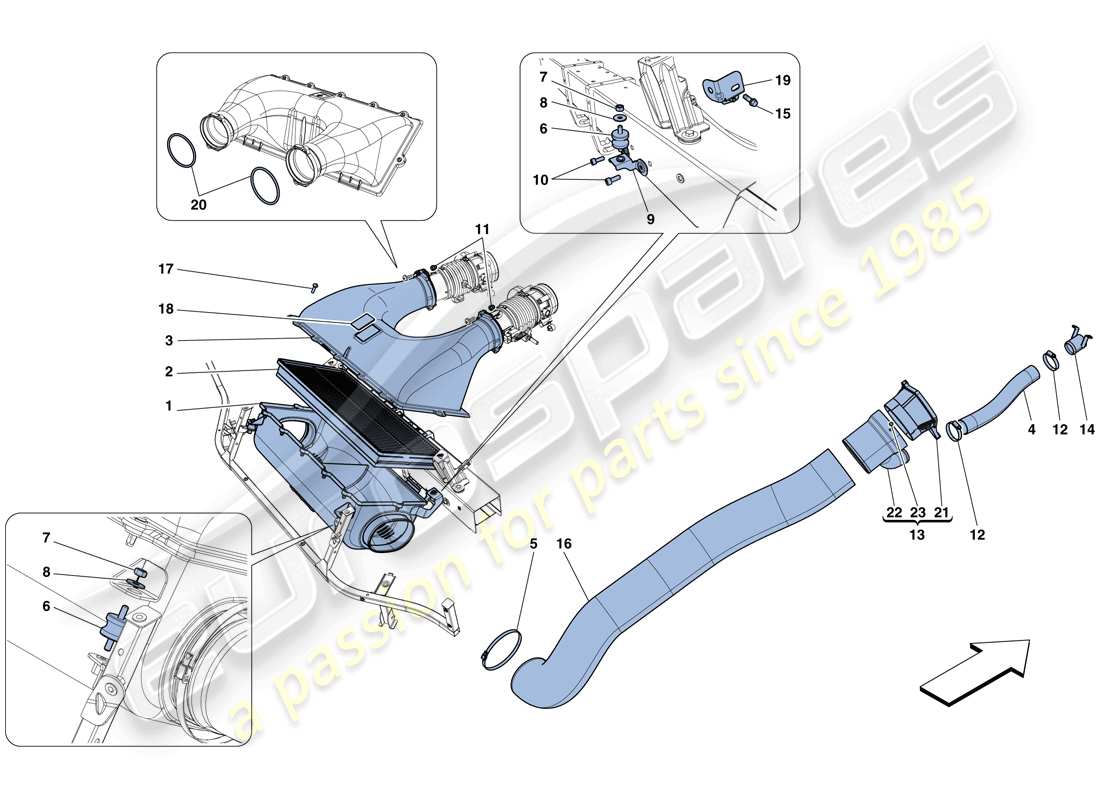 ferrari 458 speciale (rhd) air intake part diagram