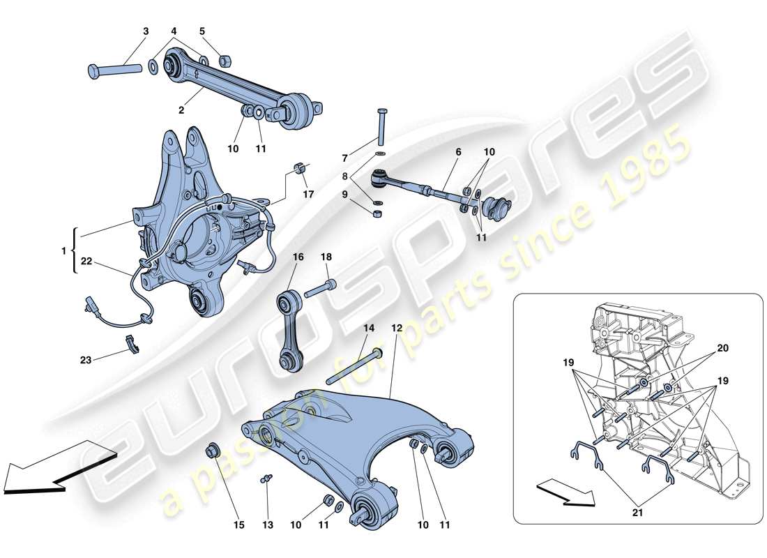 ferrari 458 italia (usa) rear suspension - arms part diagram