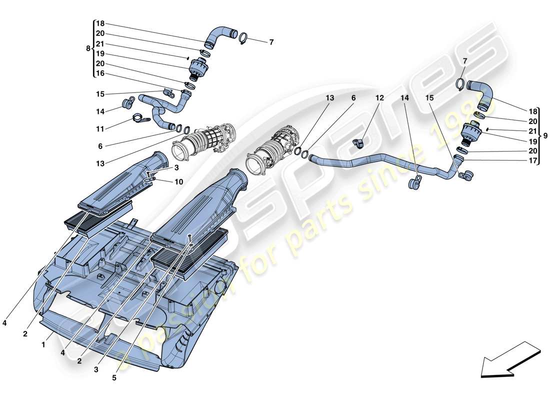 ferrari f12 tdf (rhd) air intake part diagram