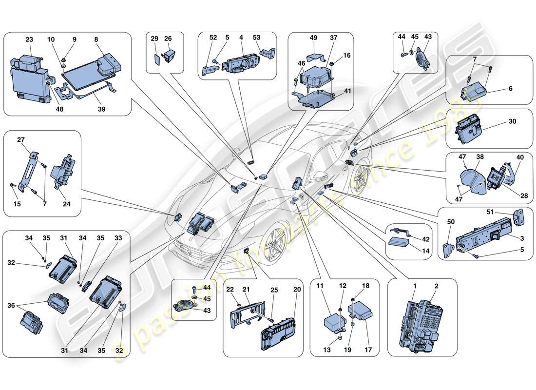 ferrari f12 berlinetta (rhd) vehicle ecus part diagram