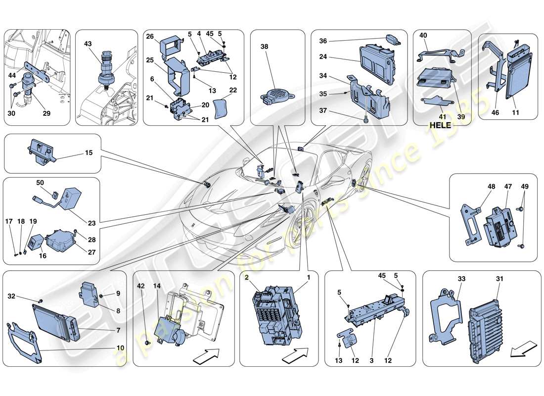 ferrari 458 speciale (rhd) vehicle ecus part diagram