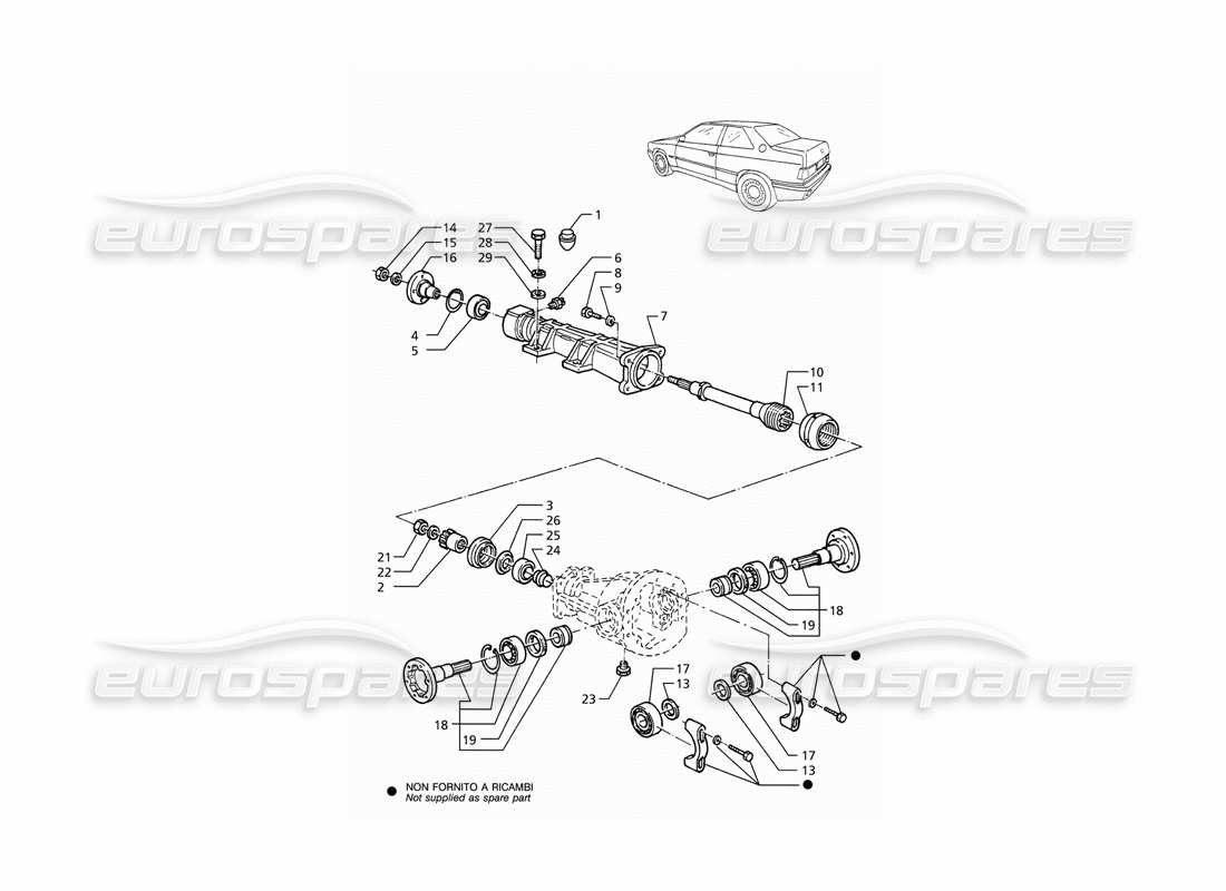 maserati ghibli 2.8 (abs) differential extension part diagram