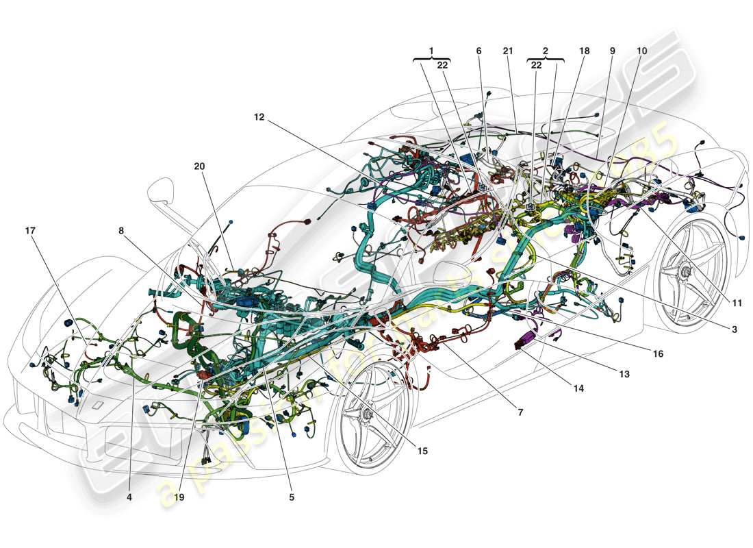 ferrari laferrari aperta (usa) main wiring harnesses part diagram