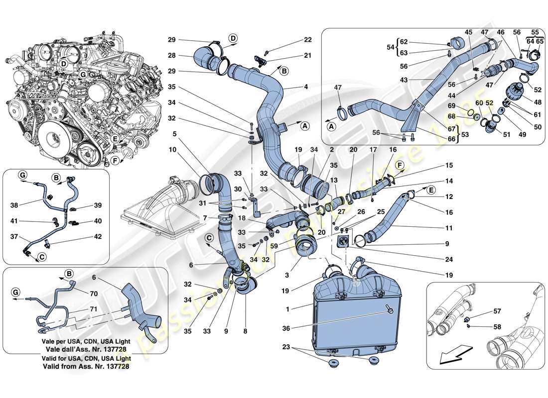 ferrari california t (europe) intercooler part diagram