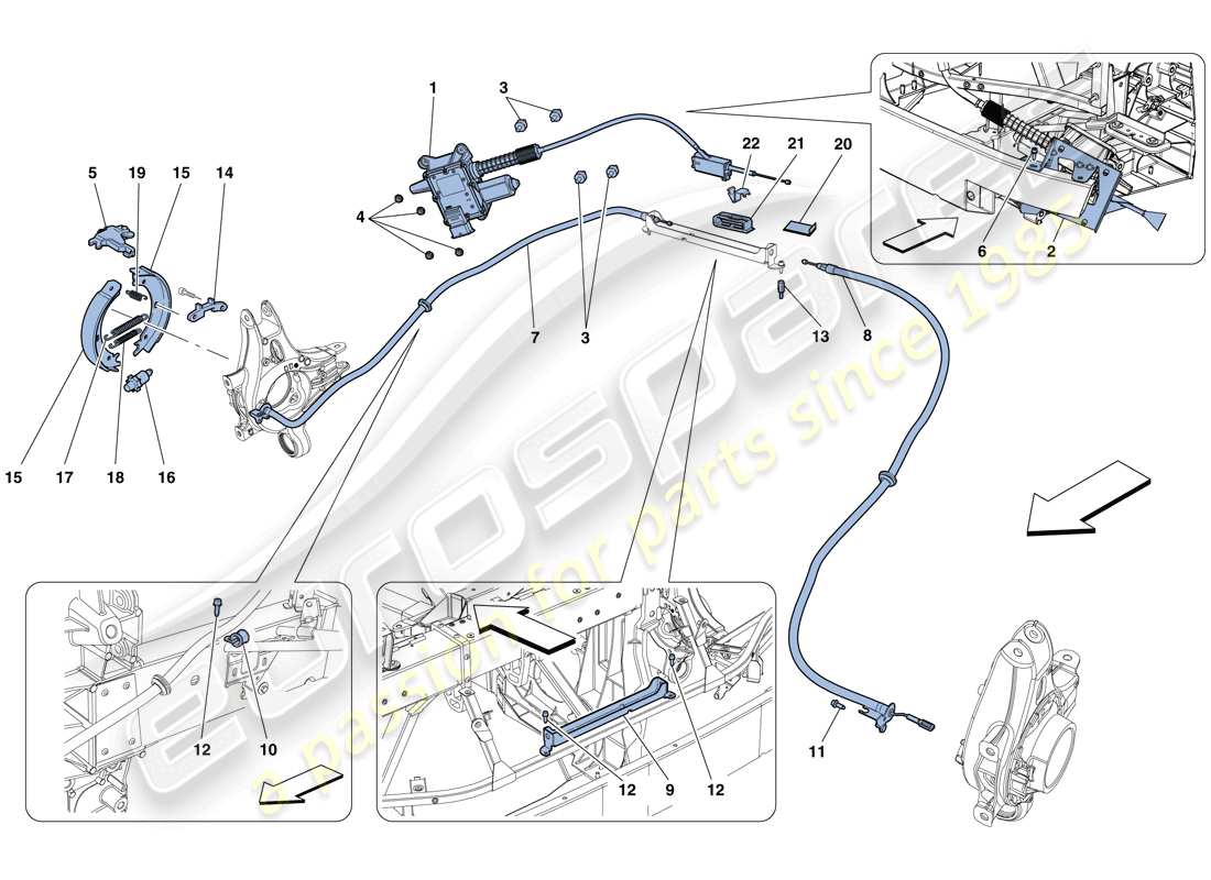 ferrari 458 spider (europe) parking brake control part diagram