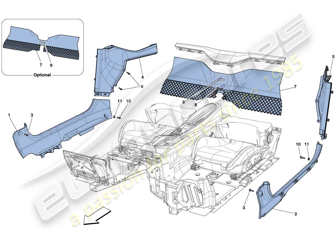 ferrari f12 berlinetta (rhd) interior trim part diagram