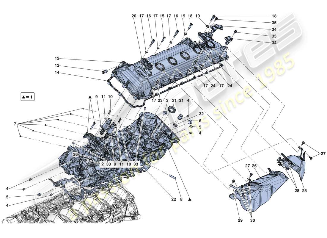 ferrari laferrari aperta (usa) left hand cylinder head part diagram