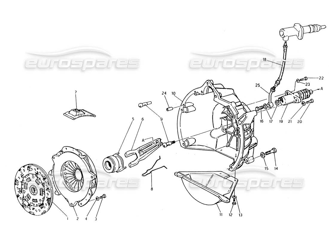 maserati 418 / 4.24v / 430 clutch for gearbox zf part diagram