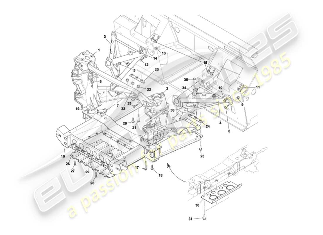 a part diagram from the aston martin vanquish (2007) parts catalogue