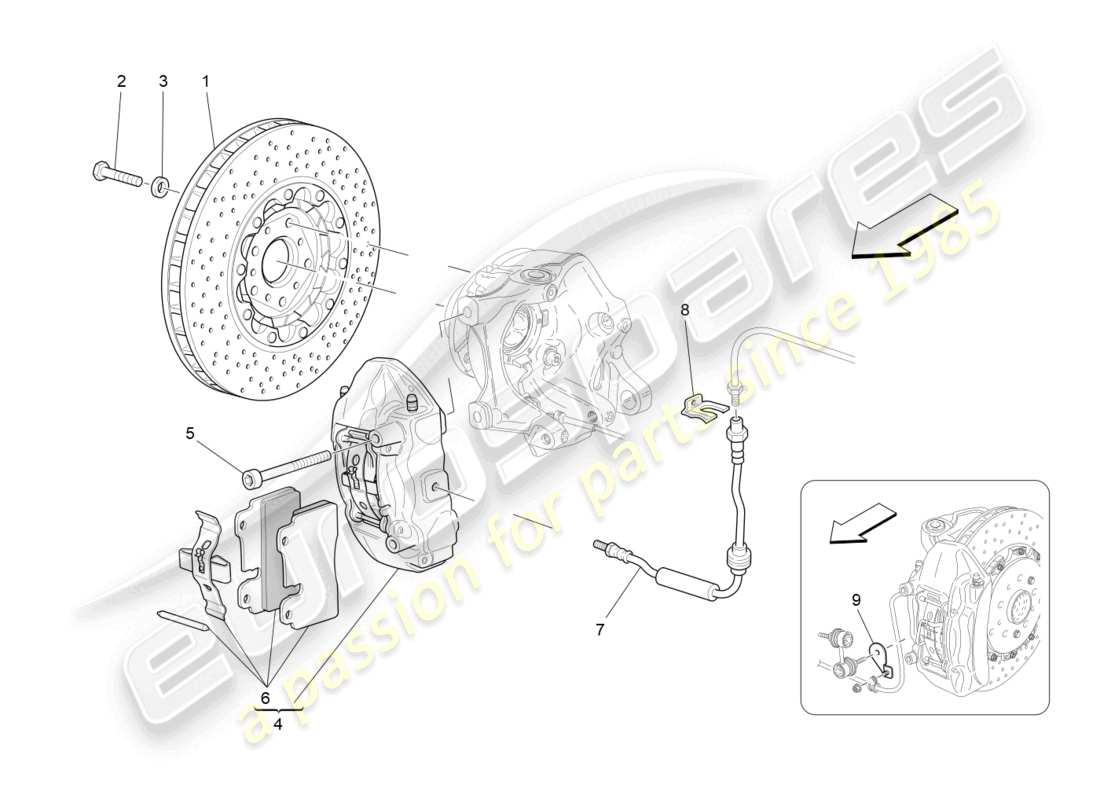 a part diagram from the maserati granturismo mc stradale (2011) parts catalogue