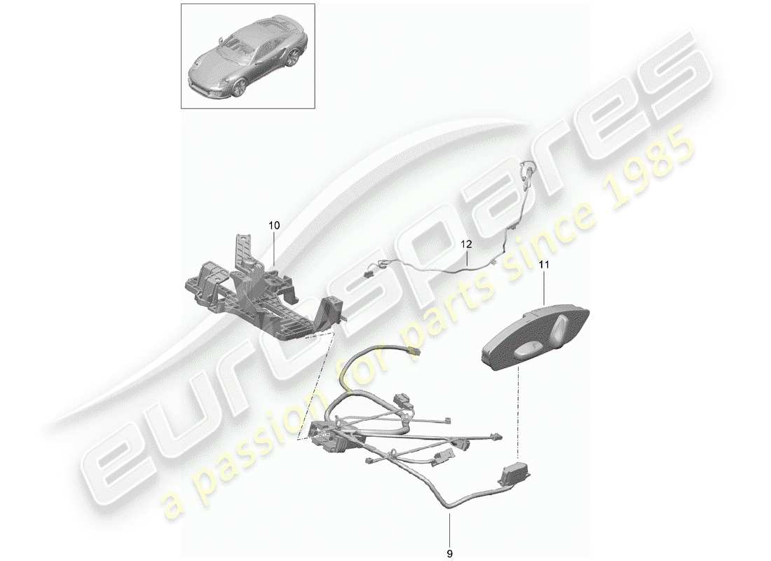 porsche 991 turbo (2018) wiring harnesses part diagram