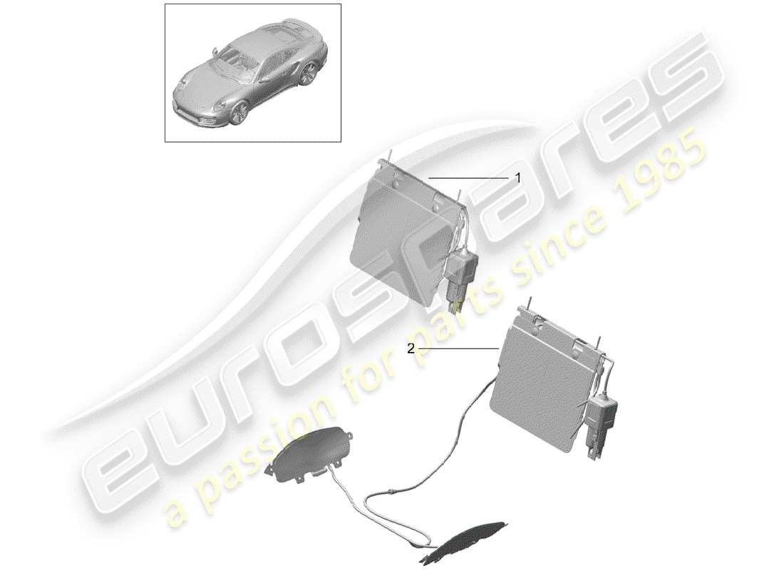 porsche 991 turbo (2018) lumbar support part diagram