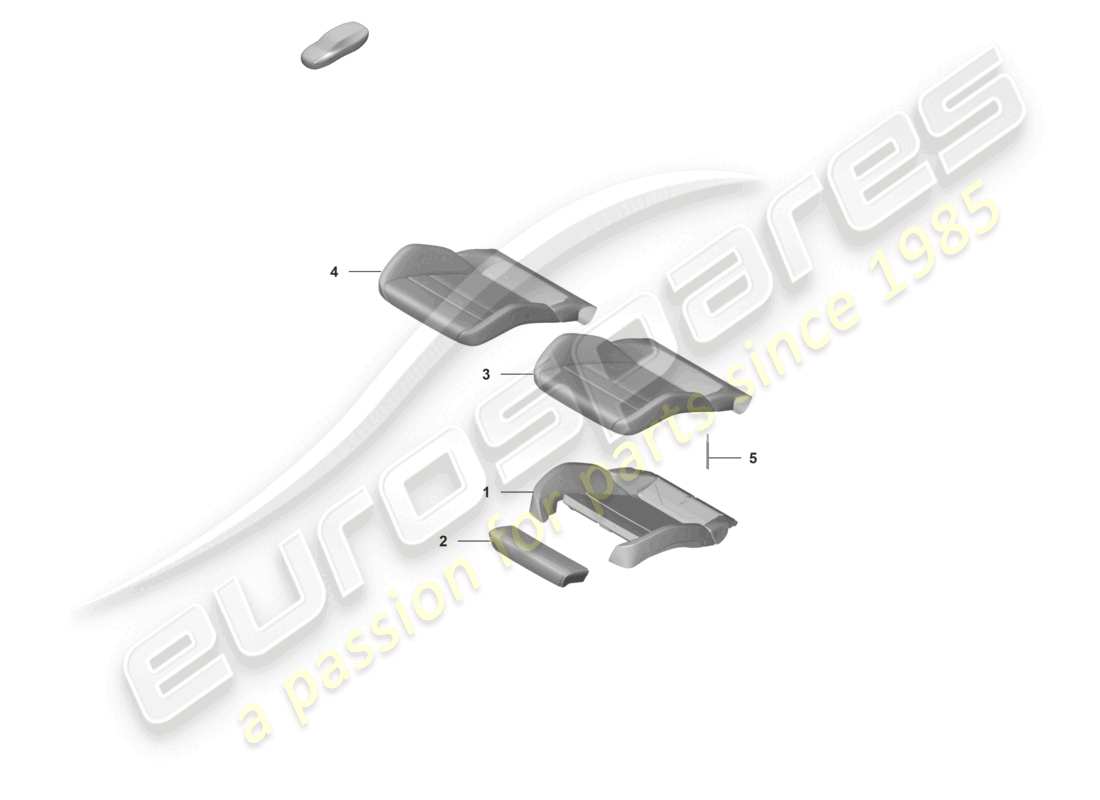 porsche 992 gt3/rs/st (2021 - 9j1) foam part seat cover sports seat plus for models with electrically adjustable 18-way seats part diagram