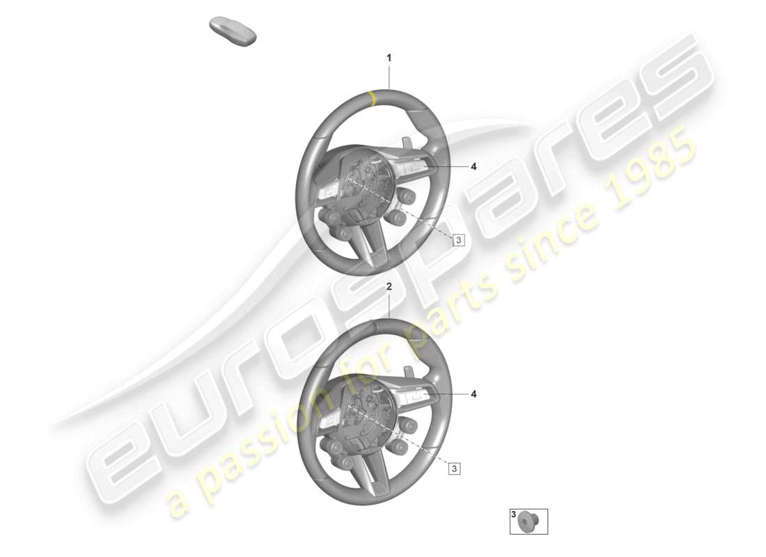 porsche 992 gt3/rs/st (2021 - 9j1) multifunction steering wheel gt3 rs - pdk - part diagram