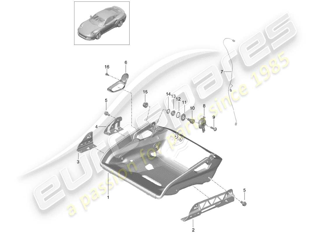 porsche 991 turbo (2018) seat part diagram