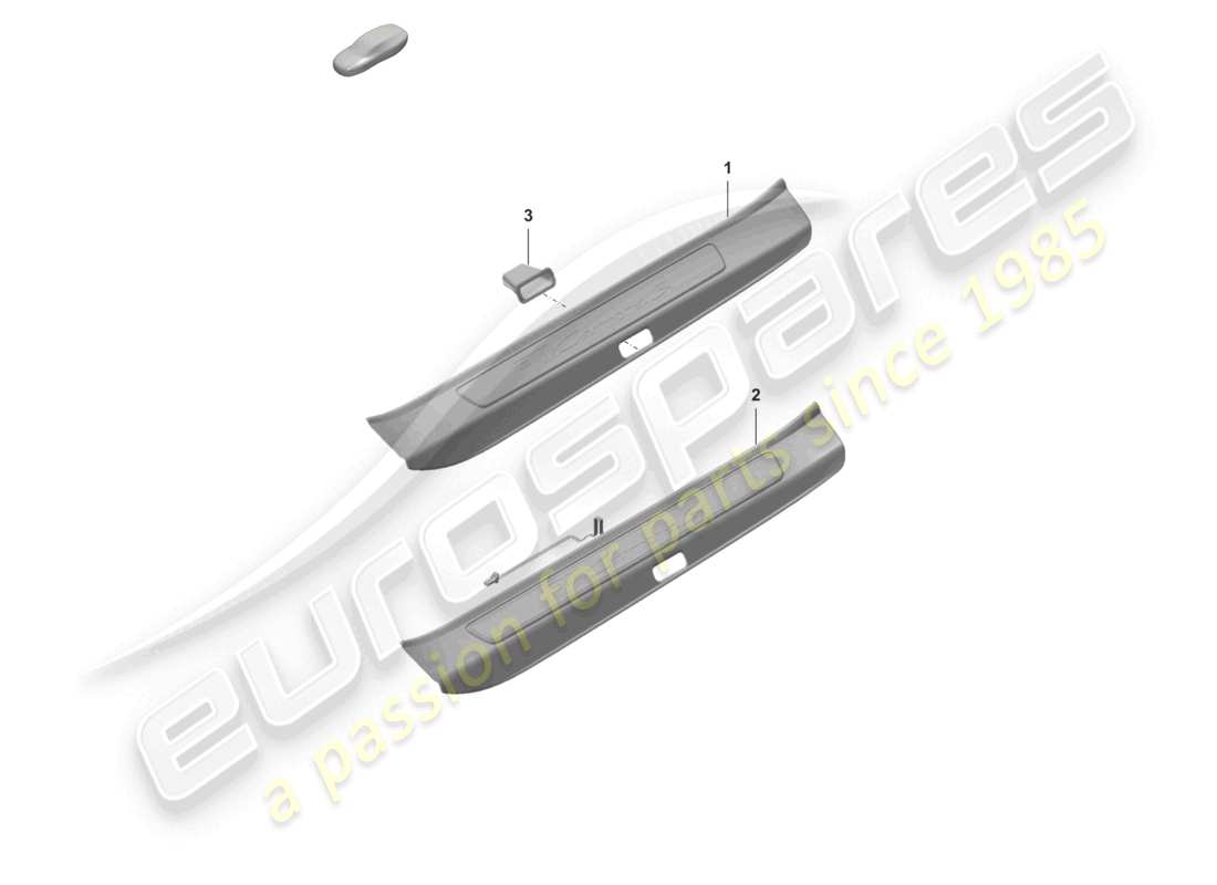 porsche 992 gt3/rs/st (2021 - 9j1) entry strip with lettering part diagram