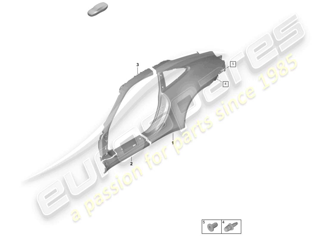 porsche 992 gt3/rs/st (2021 - 9j1) side part outer gt3 part diagram