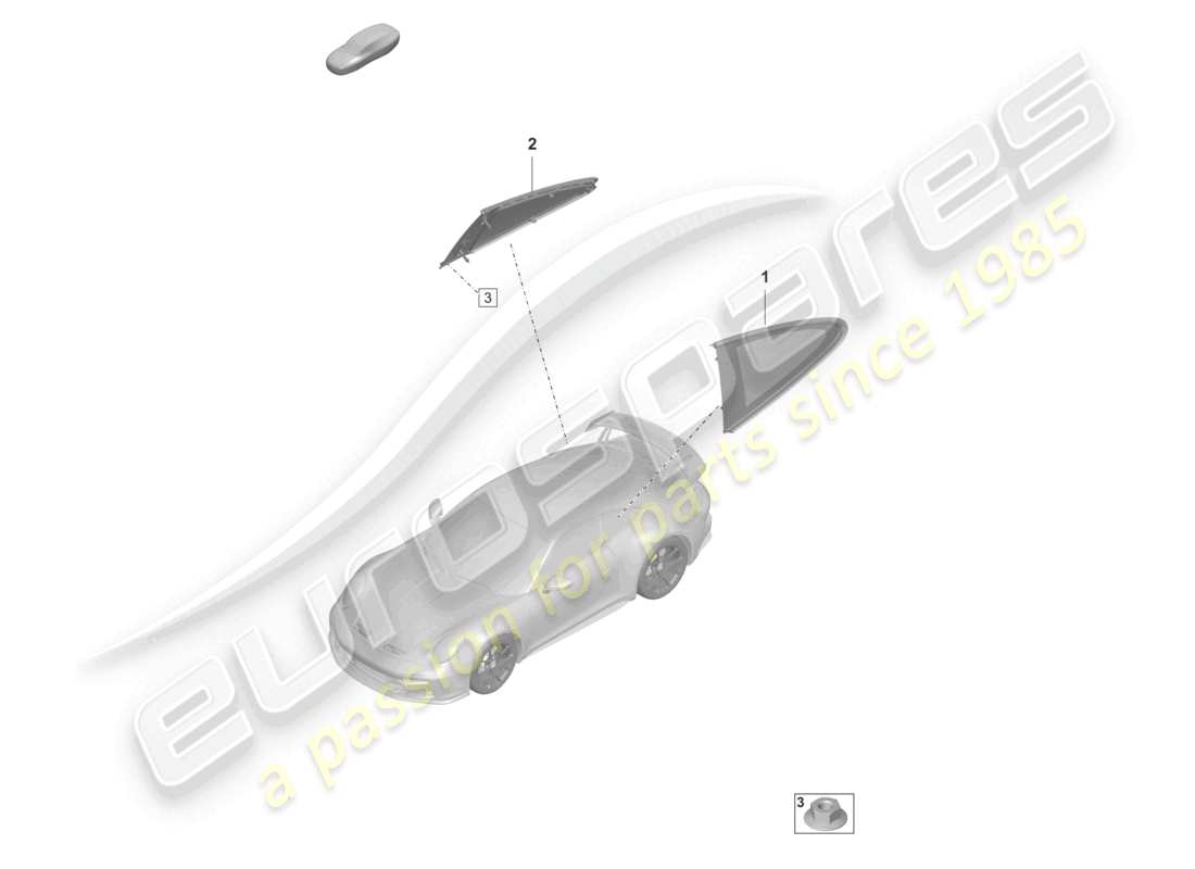 porsche 992 gt3/rs/st (2021 - 9j1) side window part diagram