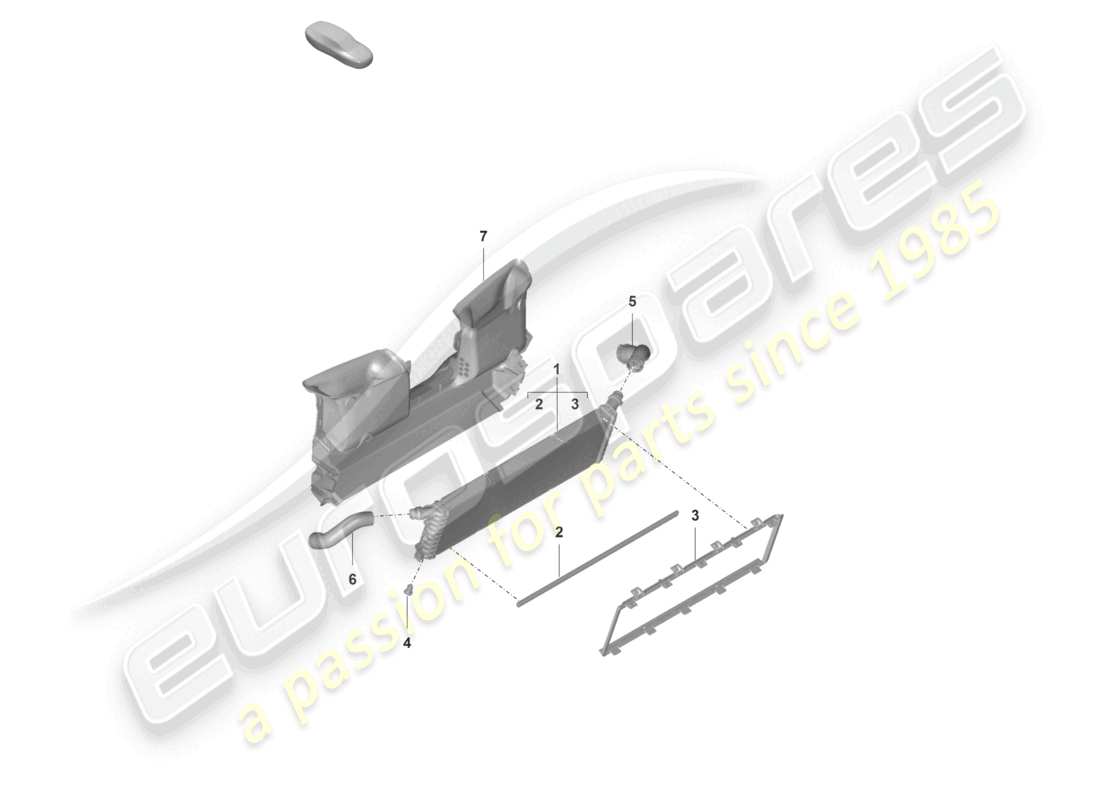 porsche 992 gt3/rs/st (2021 - 9j1) cooler for coolant front center for vehicles with additional coolant radiator part diagram