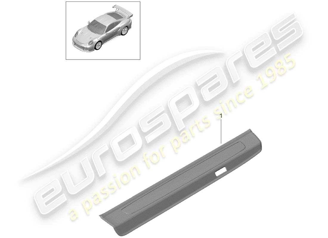 porsche 991 turbo (2018) scuff plate - sill panel part diagram