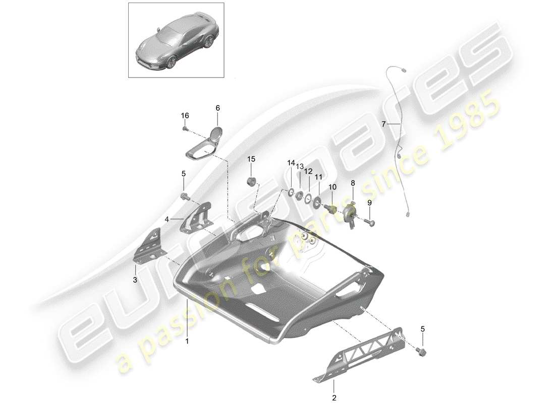 porsche 991 turbo (2018) seat part diagram