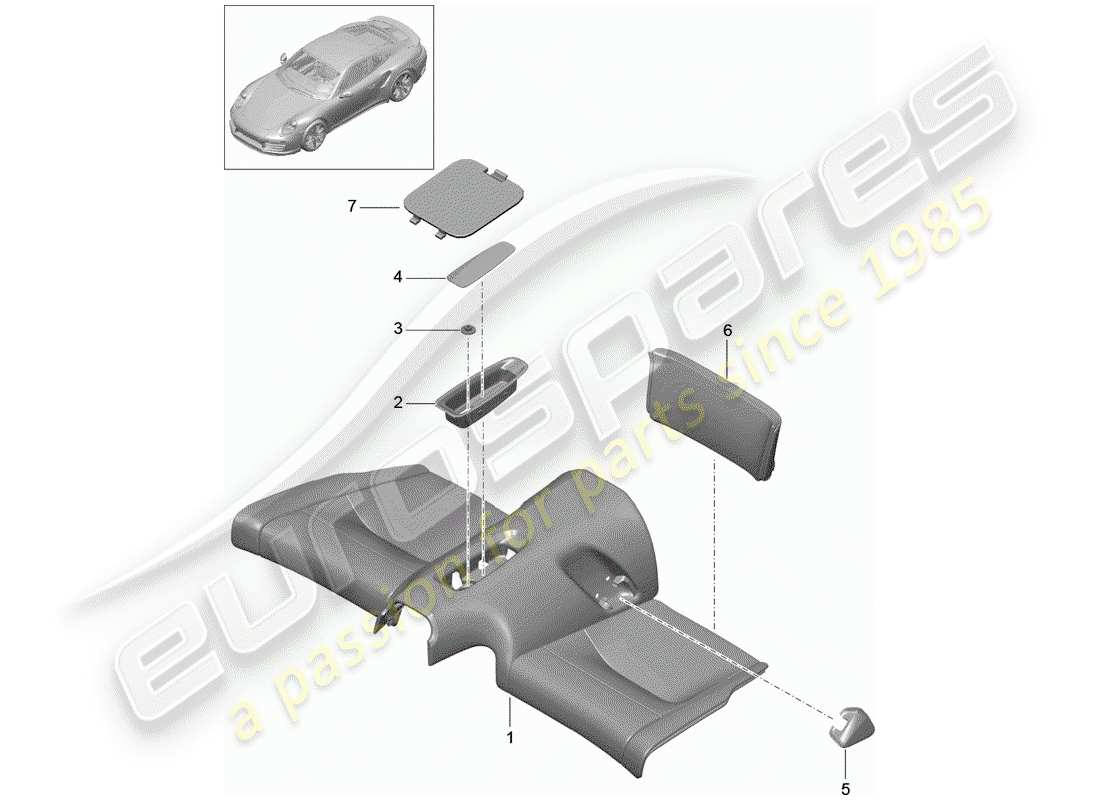 porsche 991 turbo (2018) cover part diagram