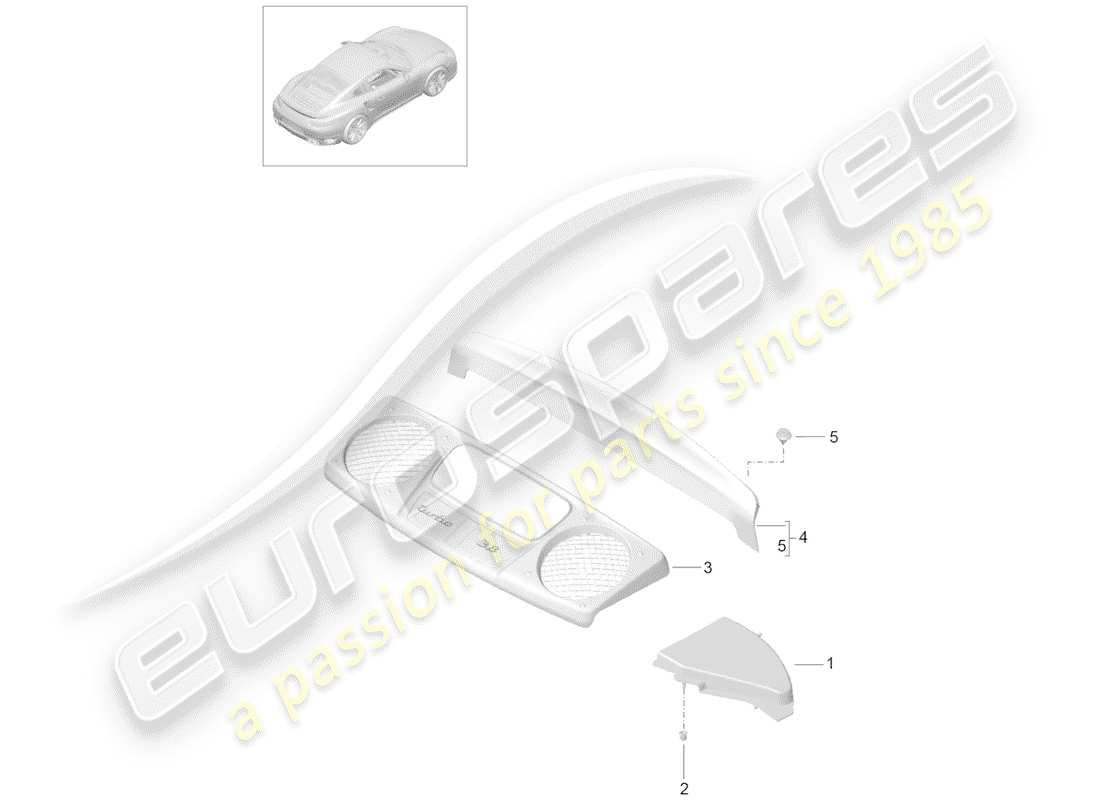 porsche 991 turbo (2018) lining part diagram