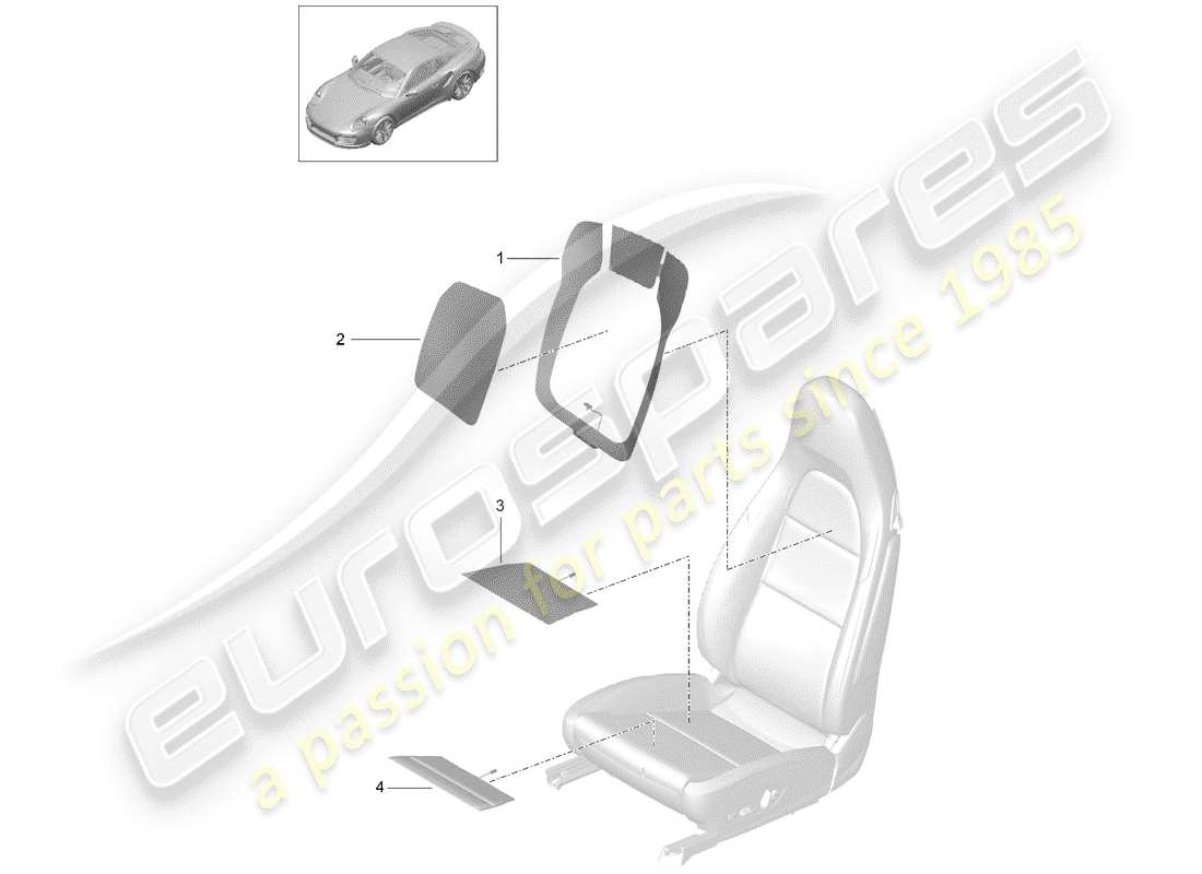 porsche 991 turbo (2018) heater element part diagram