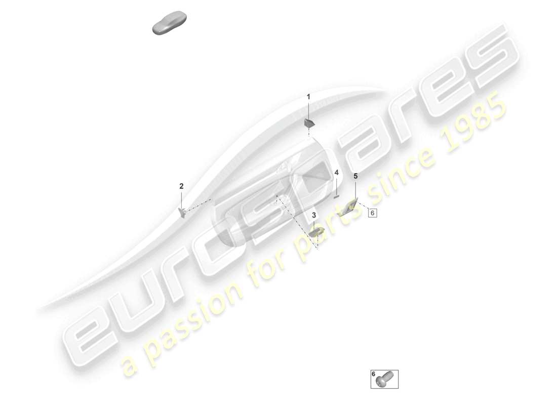 porsche 992 gt3/rs/st (2021 - 9j1) door panel accessories part diagram