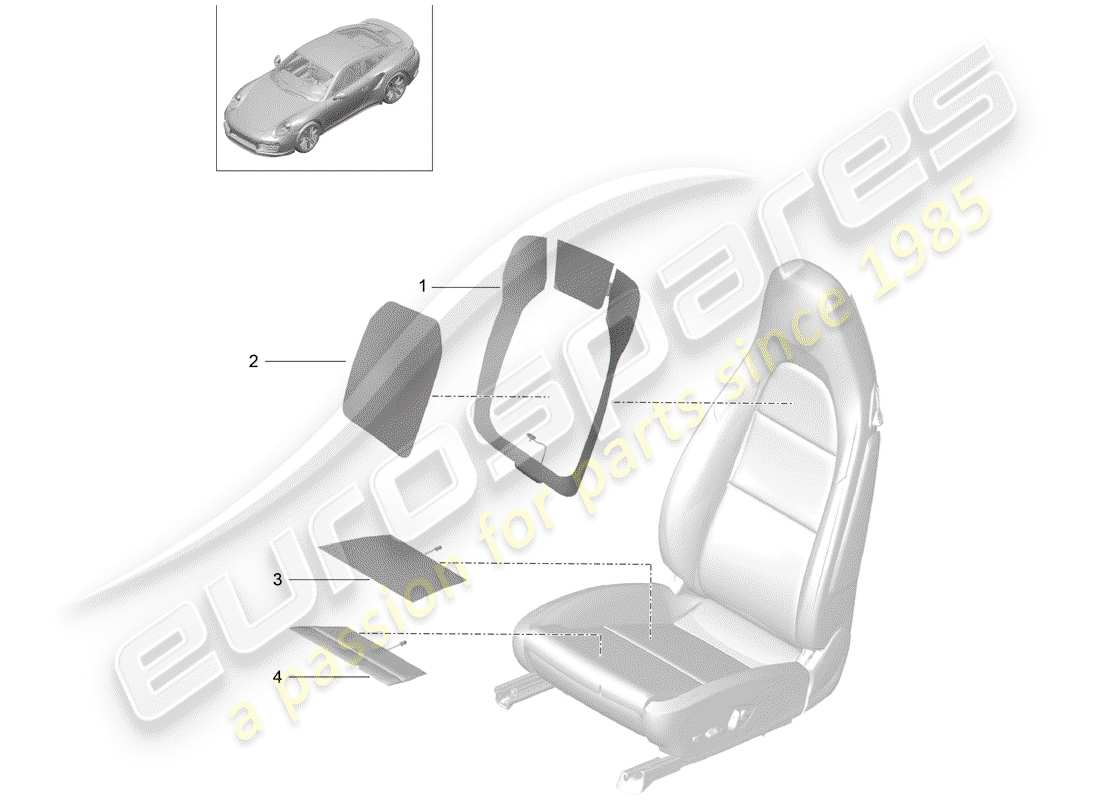 porsche 991 turbo (2018) heater element part diagram